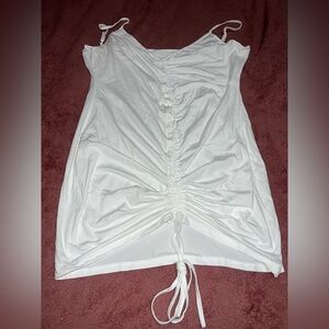 White Ruched Plus size dress